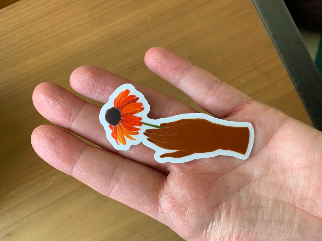 Coneflower Clear Vinyl Sticker